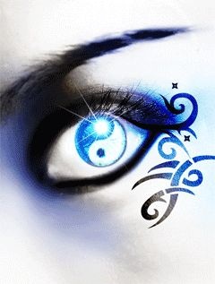 Olho Yin Yang azul